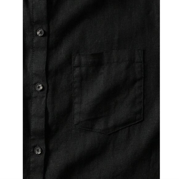 62. S, M, L - ATHLETA - Retreat Linen Shirt Black Button Down NEW $99 msrp - Picture 3 of 5